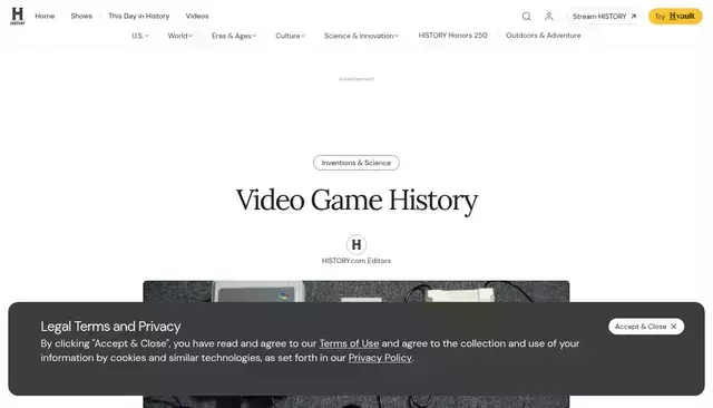 history.com homepage screenshot