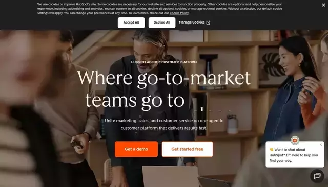 hubspot.com homepage screenshot