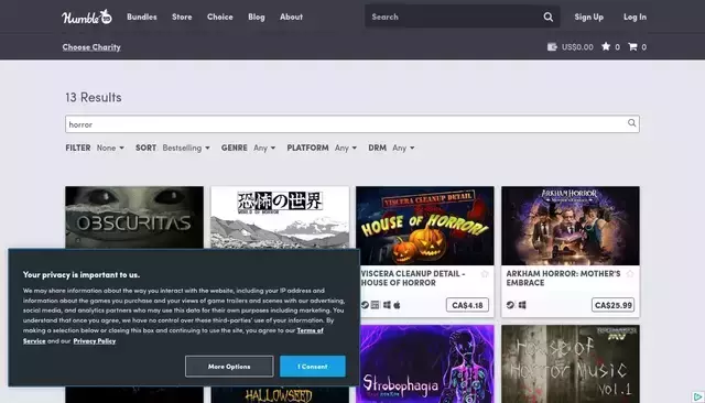 humblebundle.com homepage screenshot