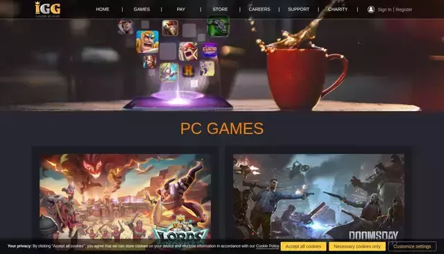 igg.com homepage screenshot