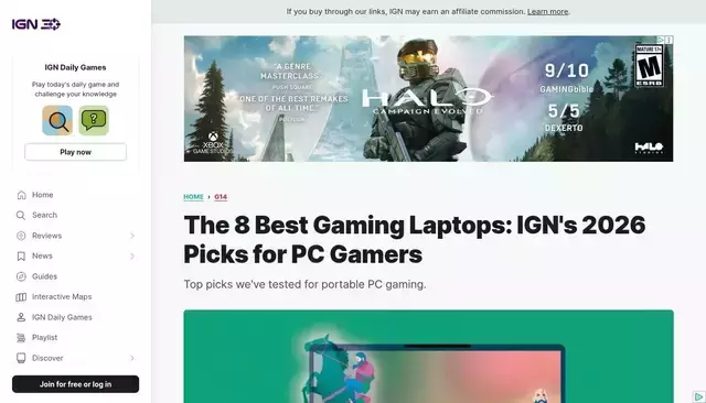 ign.com homepage screenshot