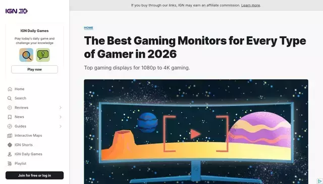 ign.com homepage screenshot