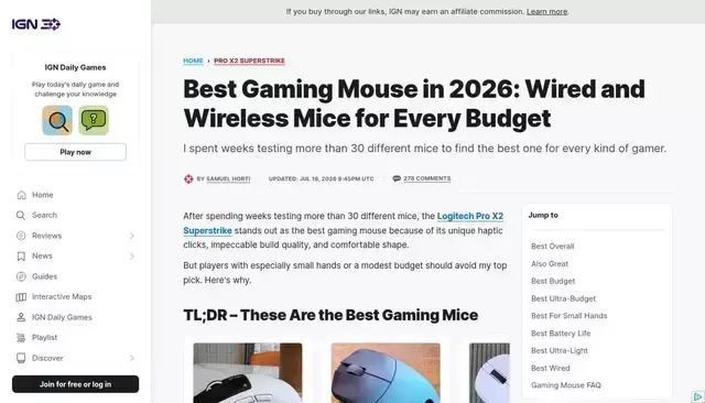 ign.com homepage screenshot