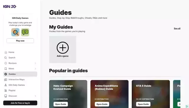 ign.com homepage screenshot