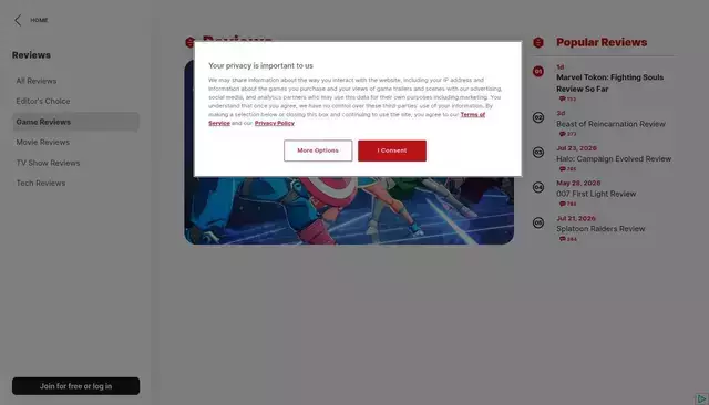 ign.com homepage screenshot