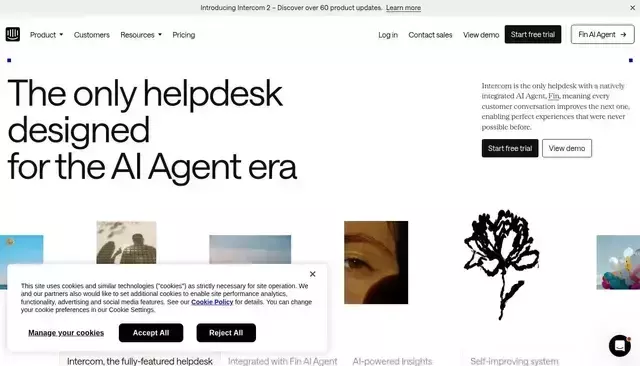 intercom.com homepage screenshot