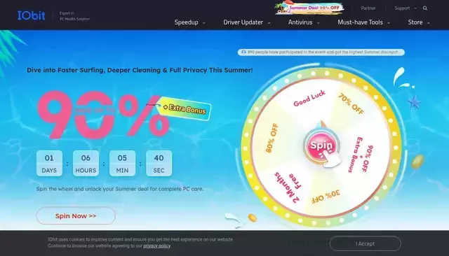 iobit.com homepage screenshot