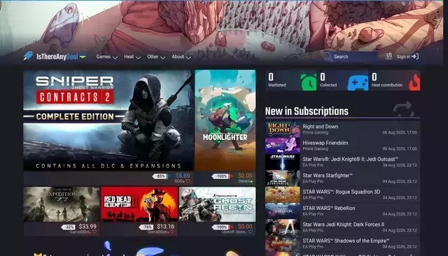 isthereanydeal.com homepage screenshot