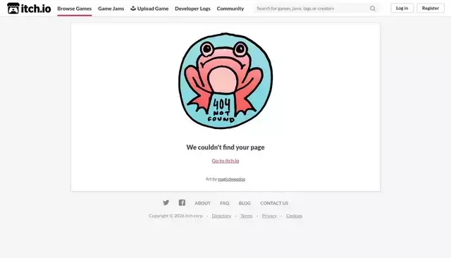 itch.io homepage screenshot