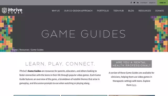 ithrivegames.org homepage screenshot
