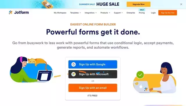 jotform.com homepage screenshot