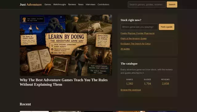 justadventure.com homepage screenshot