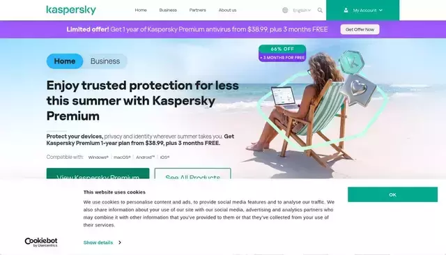 kaspersky.com homepage screenshot