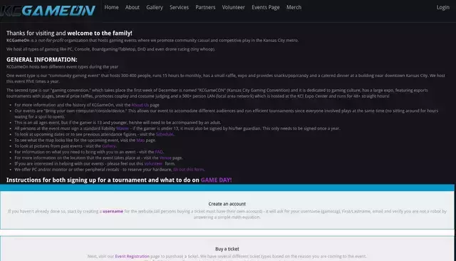 kcgameon.com homepage screenshot