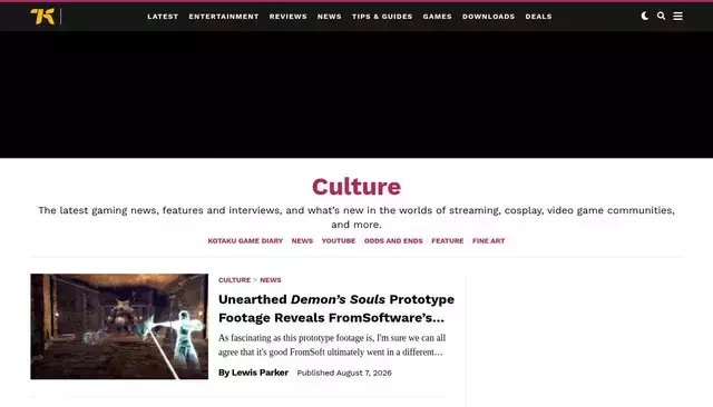 kotaku.com homepage screenshot