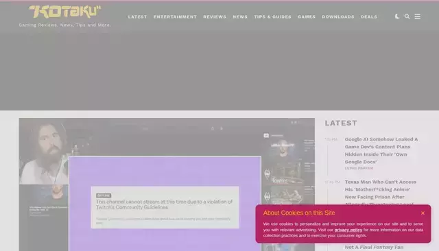 kotaku.com homepage screenshot
