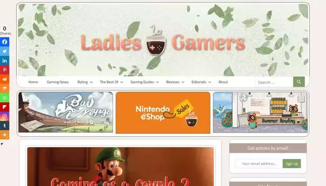 ladiesgamers.com homepage screenshot