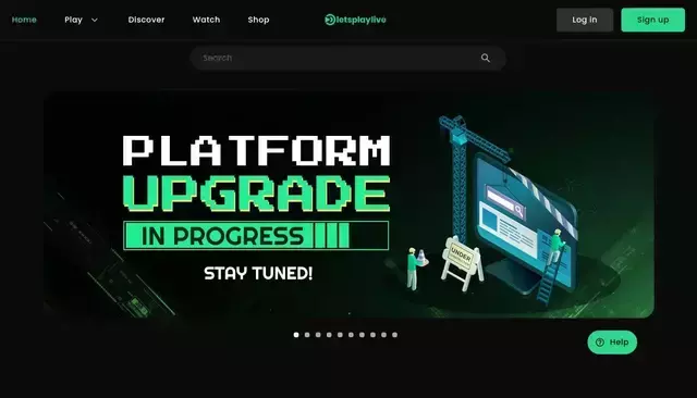 letsplay.live homepage screenshot