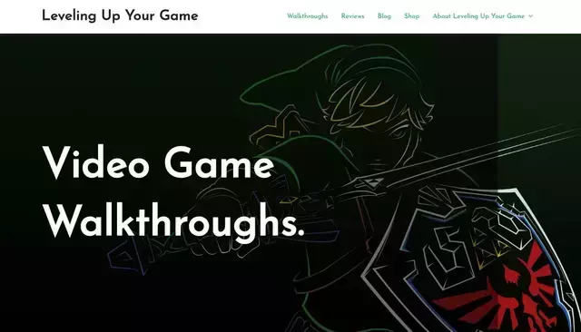 levelingupyourgame.com homepage screenshot