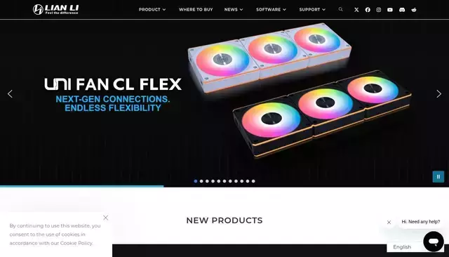 lian-li.com homepage screenshot