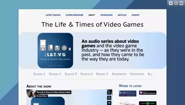 lifeandtimes.games homepage screenshot