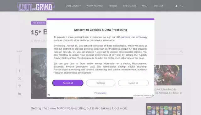 lootandgrind.com homepage screenshot