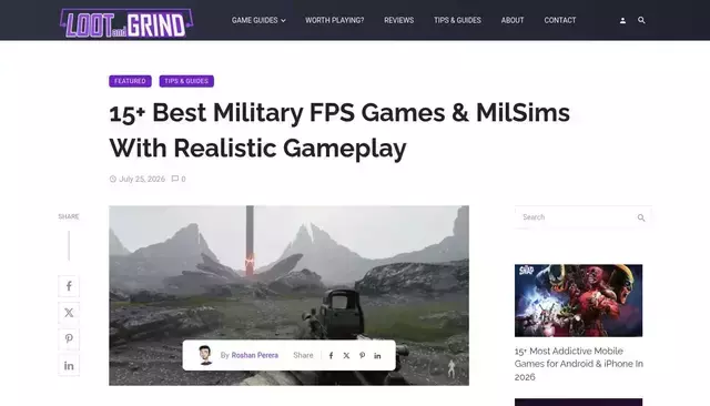 lootandgrind.com homepage screenshot