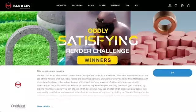 maxon.net homepage screenshot