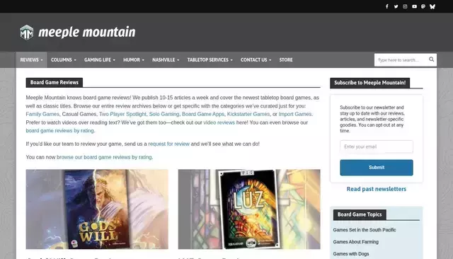 meeplemountain.com homepage screenshot