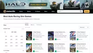Metacritic Best Auto Racing Sim Games - Metacritic