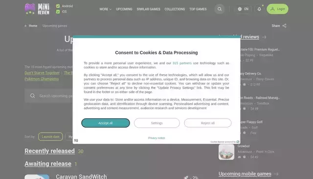minireview.io homepage screenshot