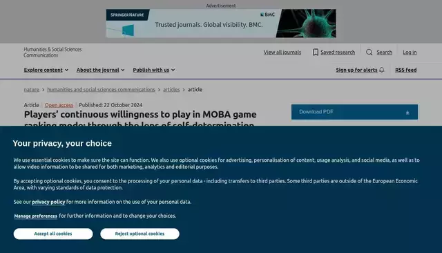 nature.com homepage screenshot