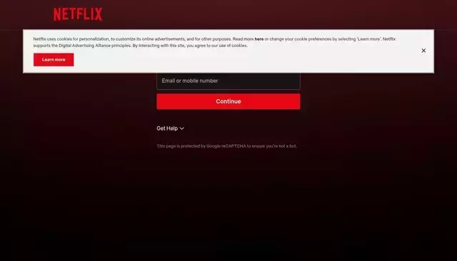 netflix.com homepage screenshot