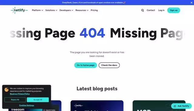 netlify.com homepage screenshot