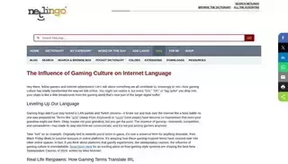 Netlingo The Influence of Gaming Culture on Internet Language | NetLingo.com