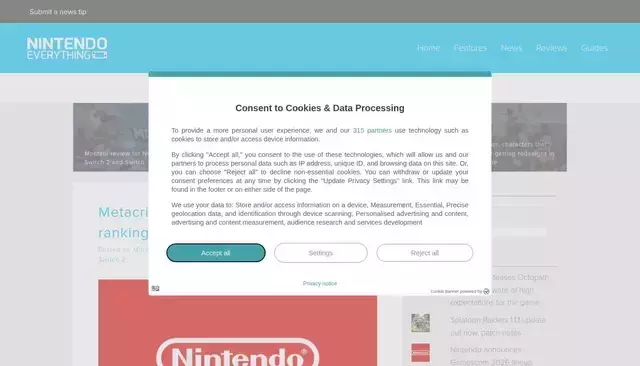 nintendoeverything.com homepage screenshot