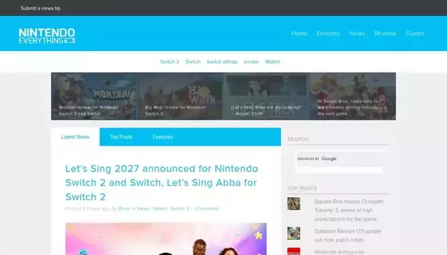 nintendoeverything.com homepage screenshot