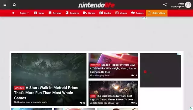 nintendolife.com homepage screenshot