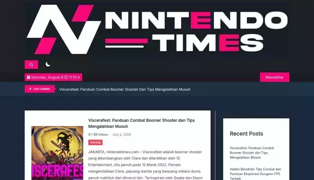 nintendotimes.com homepage screenshot
