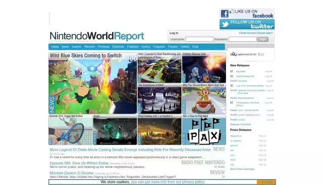 nintendoworldreport.com homepage screenshot