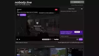 Nobody Nobody.live | Lonely streams and streamers with zero viewers