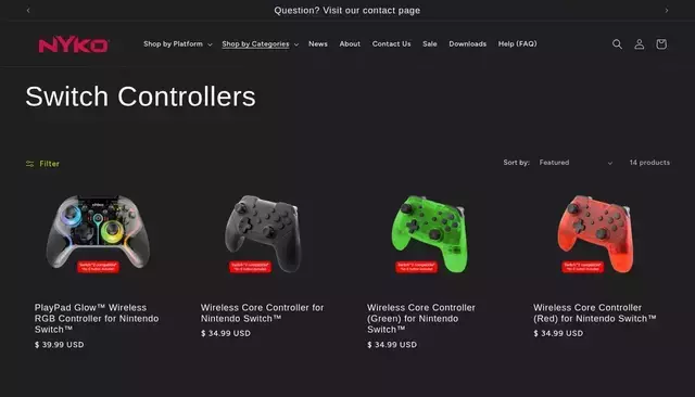 nyko.com homepage screenshot