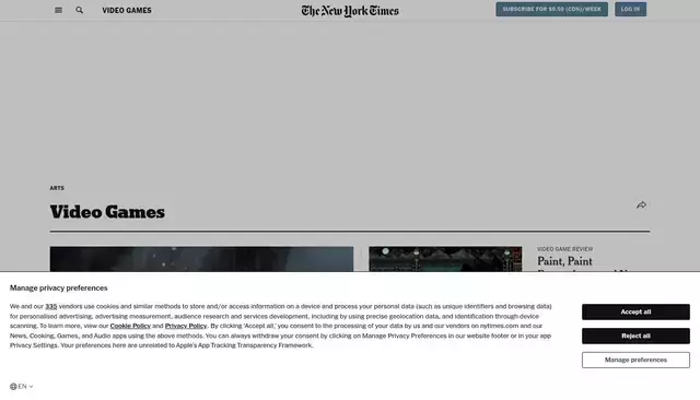nytimes.com homepage screenshot