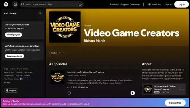 open.spotify.com homepage screenshot