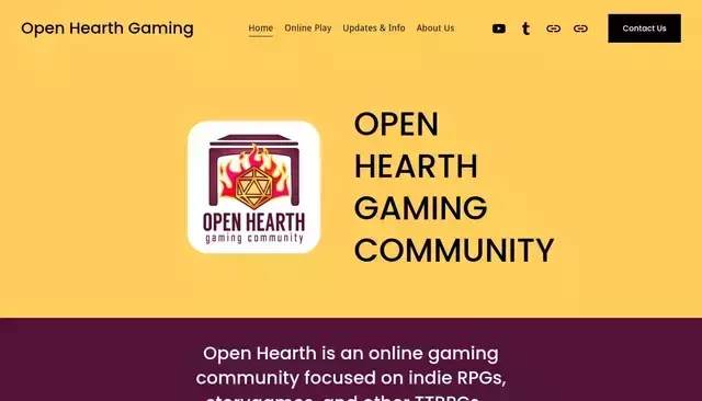 openhearthgaming.com homepage screenshot