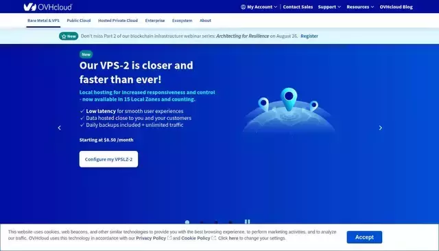 ovhcloud.com homepage screenshot