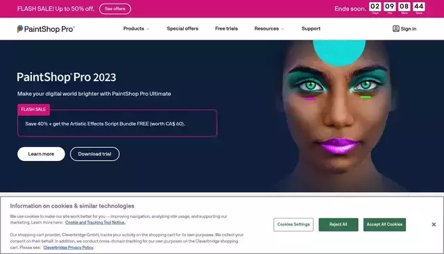 paintshoppro.com homepage screenshot