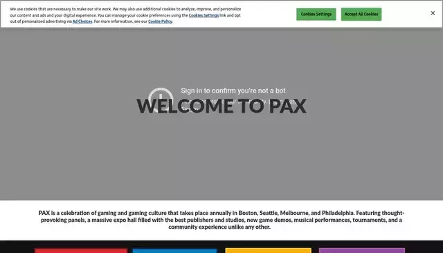 paxsite.com homepage screenshot