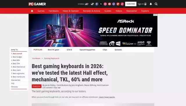 pcgamer.com homepage screenshot