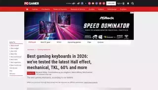Pc Gamer Best gaming keyboards in 2026: we've tested the latest Hall effect, mechanical, TKL, 60% and more | PC Gamer
